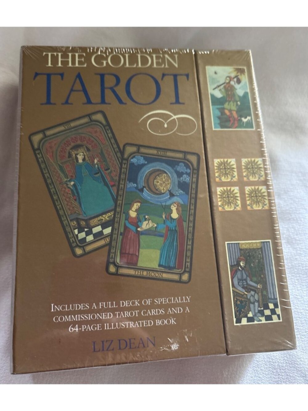 The Golden Tarot Deck & 64-Page Illustrated Book By Liz Dean Sealed 78 Cards